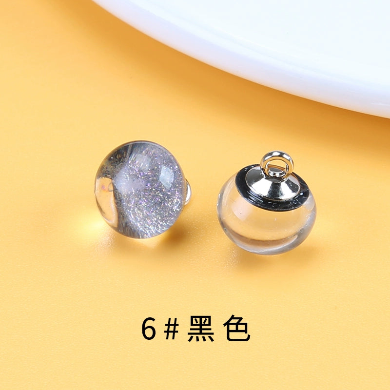 3489★ Camisa Camisa Botón de Cristal Redondo Transparente Superior Botón de Gasa Botón Decorativo Versátil Botón de Mujer de Alta Gama