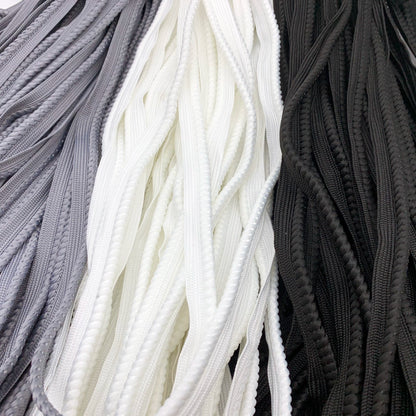 3846 ★ Spot 1.3cm negro y blanco gris negrita trenzada niño cinta maestra tira de brotes textiles para el hogar borde incrustado cuerda borde incrustado cuerda accesorios de ropa