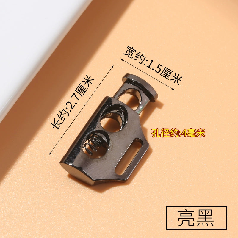 3543★ Hebilla de resorte de metal, hebilla fija para cordón de zapato, hebilla de nariz de cerdo con cordón para ropa, hebilla de tope para sombrero, botón de ajuste elástico para apretar