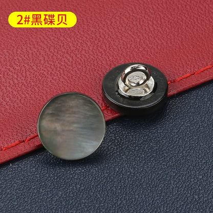 3364★  High-end shell button-up men's and women's shirts, small button-up knitted sweaters, cardigans, round four-eye versatile white buttons