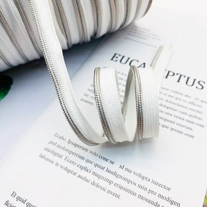 Cinta adhesiva de seda brillante de 1 cm, 41 colores, con borde incrustado, para decoración de hogar, textiles, accesorios de ropa, 3847