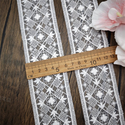 3820 Tissu en dentelle brodée avec ourlet en maille exquise, vêtements de bricolage, vêtements pour bébé, bretelles, robe de mariée, vêtements pour enfants, accessoires d'épissure