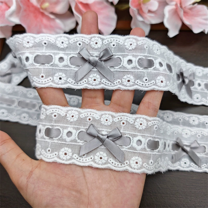 3552★ Ancho 4,5 cm Lazo multicolor Encaje Ropa Cinta Algodón Bordado Lolita Encaje DIY Accesorios hechos a mano