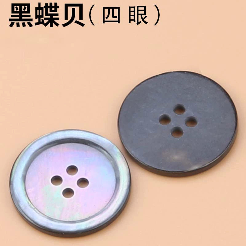 3408★ Accesorios de botones versátiles, botones redondos de dos ojales planos de concha de perla, botones decorativos para camisa, cárdigan, traje y suéter