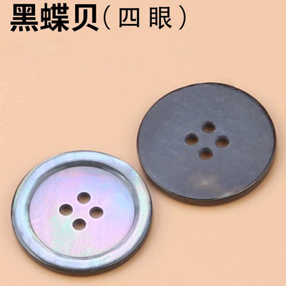 3408★ Accesorios de botones versátiles, botones redondos de dos ojales planos de concha de perla, botones decorativos para camisa, cárdigan, traje y suéter
