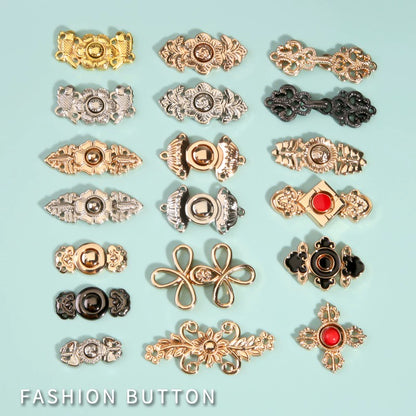 3501★ Hebilla antigua de metal para cheongsam Hanfu, hebilla antigua, hebilla de cuello con botón retro, accesorios para ropa