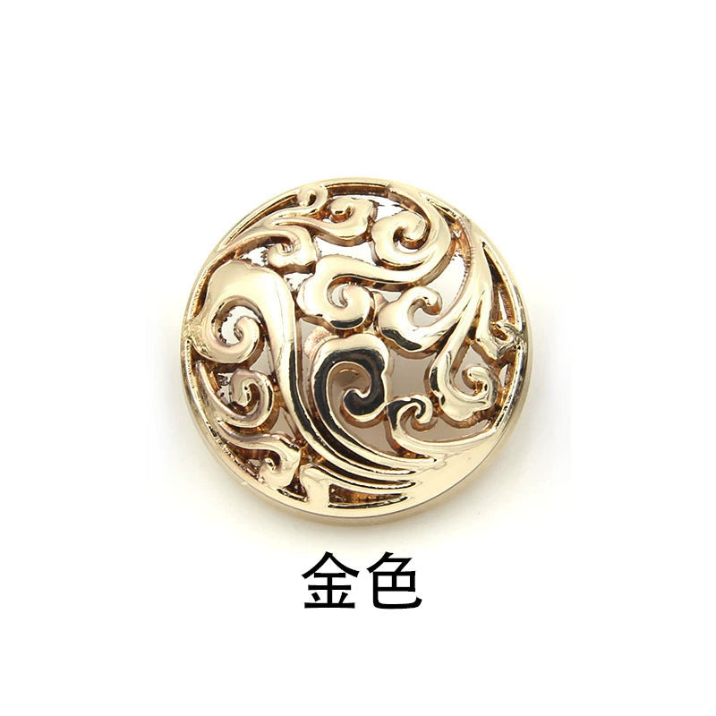 3449★ Botón de abrigo de metal de nube auspiciosa hueca segundo maestro Zhang Yunlei mismo botón de alta gama botón de chaqueta botón accesorios de ropa