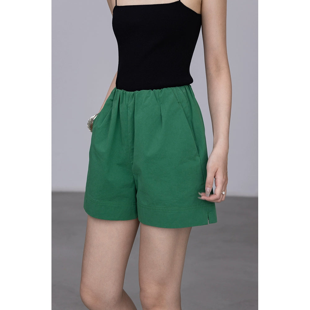[Oferta especial por tiempo limitado] Pantalones cortos casuales versátiles de dos entradas de verano para niños, pantalones nuevos de cinco puntos de color sólido para mujeres 