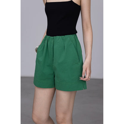 [Oferta especial por tiempo limitado] Pantalones cortos casuales versátiles de dos entradas de verano para niños, pantalones nuevos de cinco puntos de color sólido para mujeres 