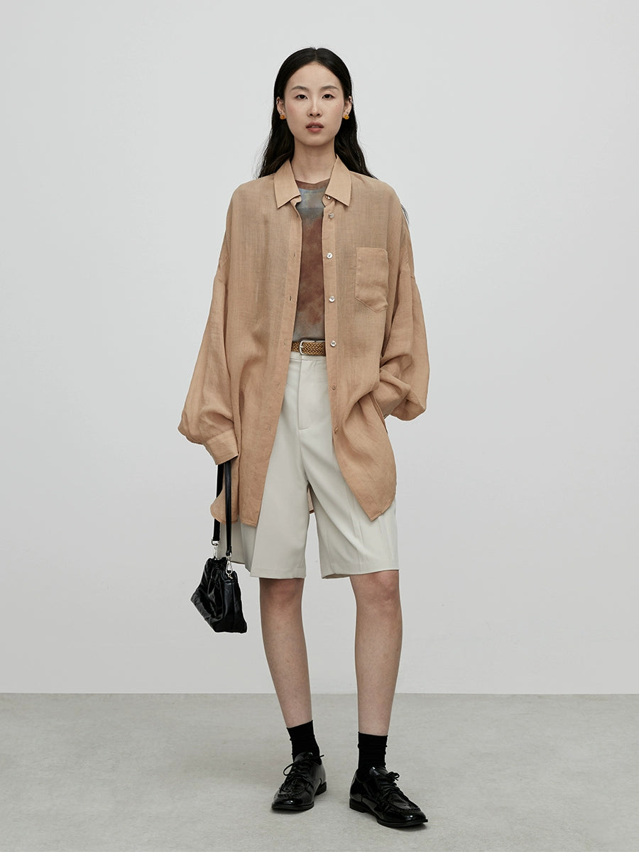 [Wind Chasing Shirt] CAREMIND Autumn New Shirt Commuter Niche Lazy Wind Versatile Temperament Jacket New