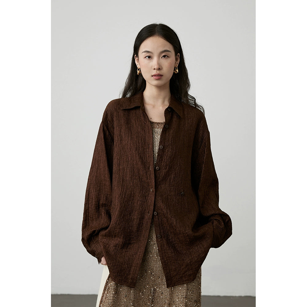 [Estética china] Camisa de alta gama de manga larga para viajeros con textura antiarrugas de alta calidad y tres colores CAREMIND