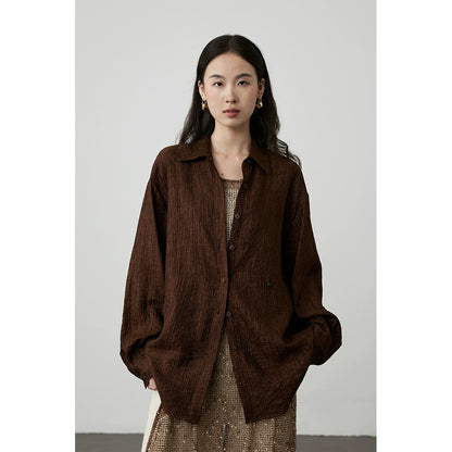 [Estética china] Camisa de alta gama de manga larga para viajeros con textura antiarrugas de alta calidad y tres colores CAREMIND