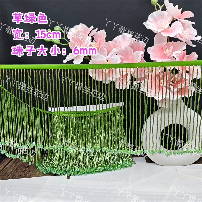 Tubo de cuentas de industria pesada de 15 cm de ancho, colgante de encaje de cristal, accesorios de ropa para vestido de novia, accesorios de bricolaje