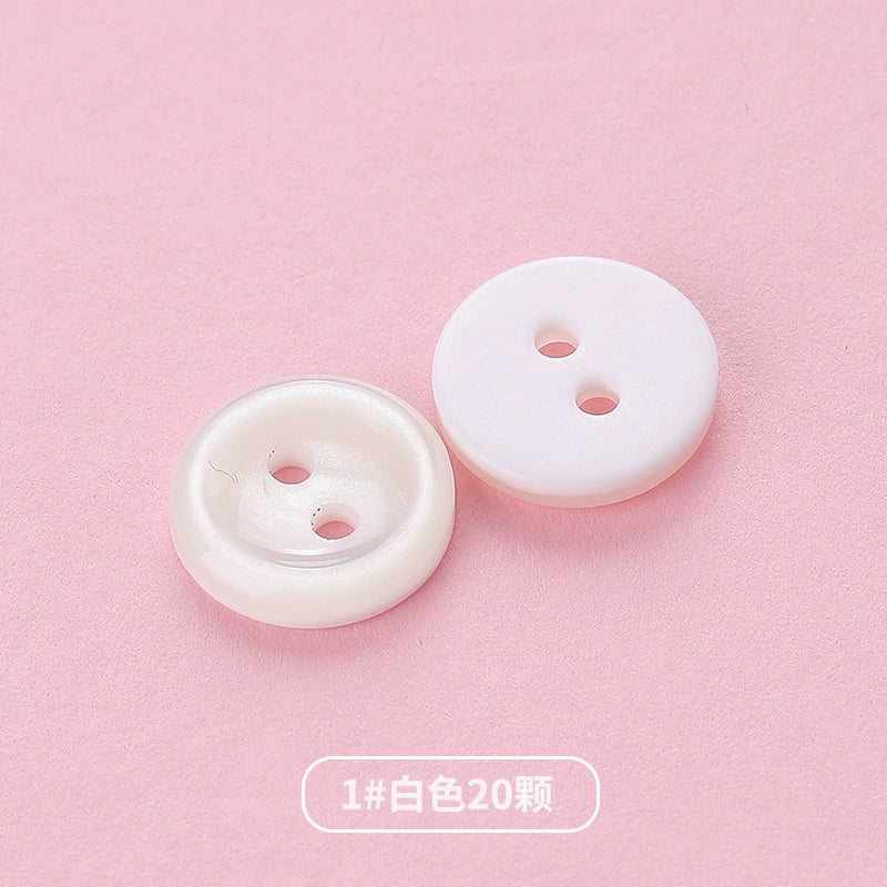 3354★  Shirt Buttons White Black Men's Round Cardigan Chiffon Shirt Top Cuffs Pearlescent Buttons Resin Buttons