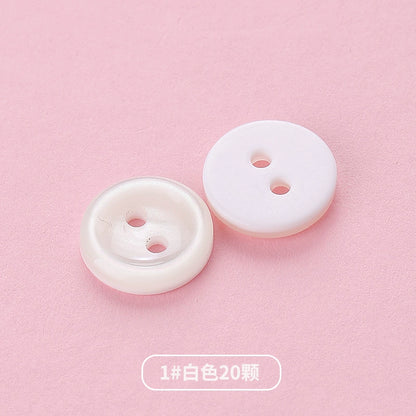 3354★  Shirt Buttons White Black Men's Round Cardigan Chiffon Shirt Top Cuffs Pearlescent Buttons Resin Buttons