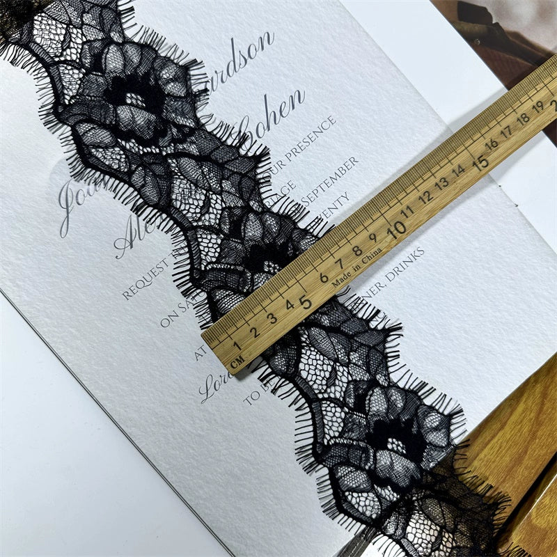 3738 Exquisitas pestañas blancas y negras con encaje para unir ropa, materiales decorativos, bricolaje, escote, mangas, tirantes, ayudas de costura