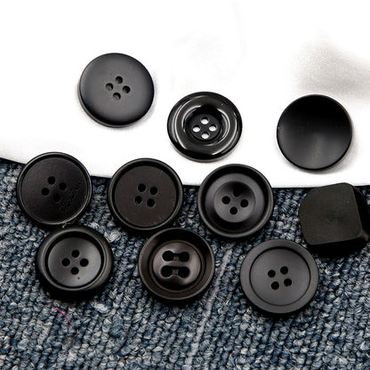 3446★ Botones redondos negros para abrigo, moda femenina, versátil, de lana, para suéter, chaqueta, cárdigan, gabardina, botones pequeños