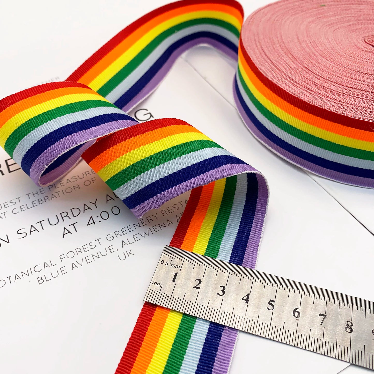 3888 Tira de presión para bordes de cinta con rayas de arcoíris intercoloridas de 1 a 5 cm, correa lateral para accesorios de ropa, tira de cinta para ropa textil para el hogar