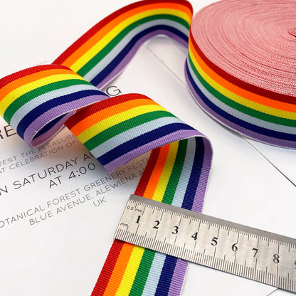 3888 Tira de presión para bordes de cinta con rayas de arcoíris intercoloridas de 1 a 5 cm, correa lateral para accesorios de ropa, tira de cinta para ropa textil para el hogar