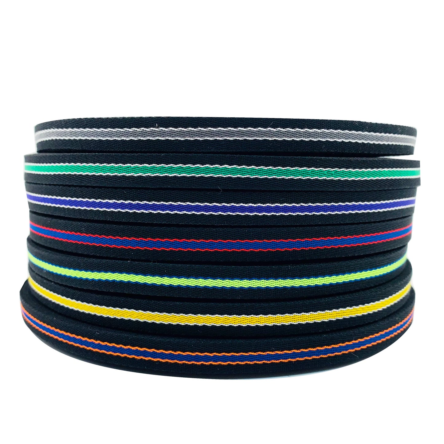 Cinta de ribete de 1 cm con rayas de colores intercolor, tira de presión para bordes de ropa, cinta de jacquard, accesorios para ropa, 3864