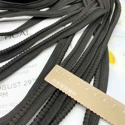 3846 ★ Spot 1.3cm negro y blanco gris negrita trenzada niño cinta maestra tira de brotes textiles para el hogar borde incrustado cuerda borde incrustado cuerda accesorios de ropa