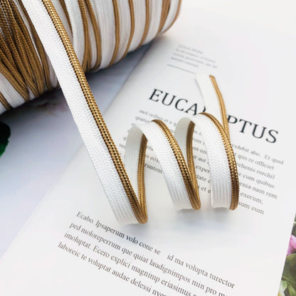 Cinta adhesiva de seda brillante de 1 cm, 41 colores, con borde incrustado, para decoración de hogar, textiles, accesorios de ropa, 3847