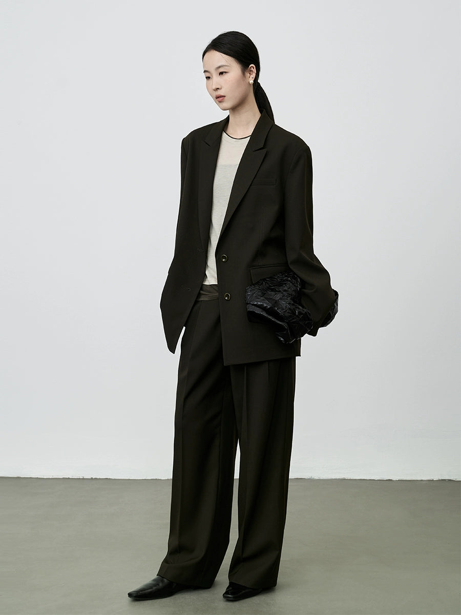 CAREMIND otoño nuevo blazer para mujer diseño de viajero senior sentido nicho traje café 