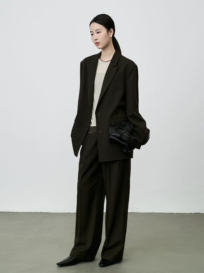 CAREMIND otoño nuevo blazer para mujer diseño de viajero senior sentido nicho traje café 