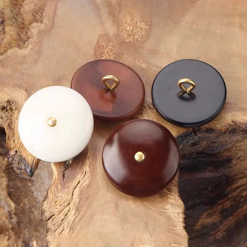 3317★ Botones redondos de alta gama Gabardina de ropa grande versátil Botón de fruta Suéter de bebé Botones pequeños negros