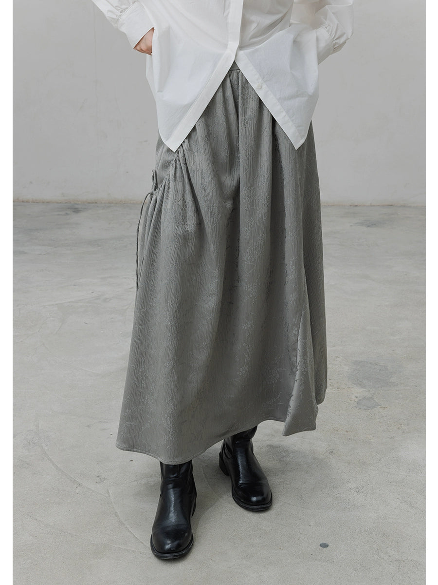 CAREMIND [Crepúsculo] Falda nueva original Falda de textura jacquard de industria pesada Falda de viaje para mujer 