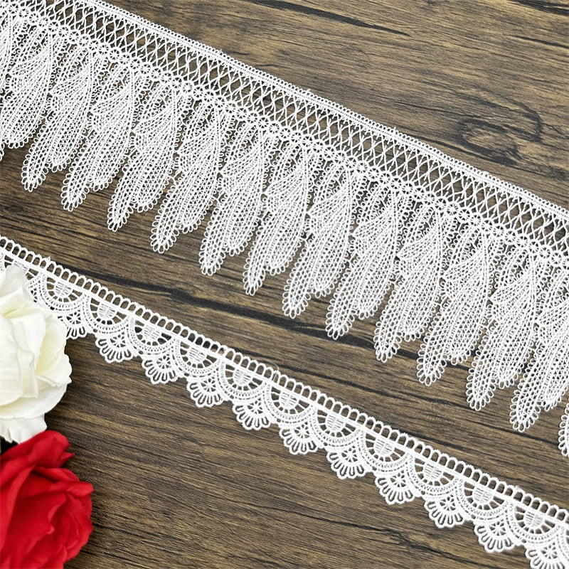 3665 Encaje de poliéster soluble en agua blanco DIY vestido falda cheongsam ropa hogar textiles decoración accesorios cinturón de encaje