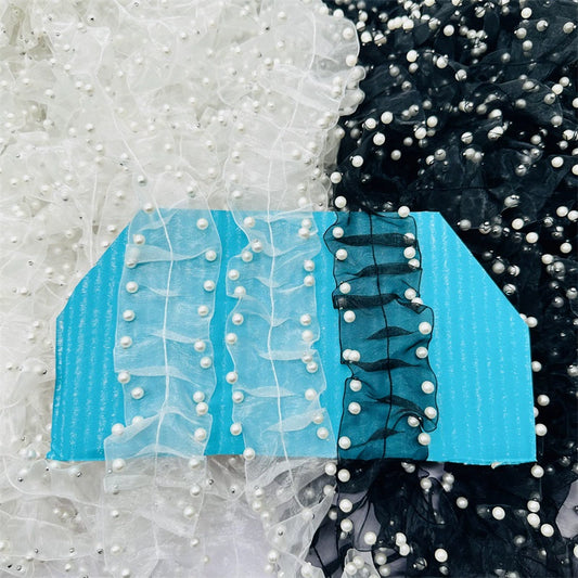 3661★ Eugen hilo plisado perla encaje accesorios de cuentas cinturón de encaje decorativo material ropa boda tocados ropa de bebé encaje