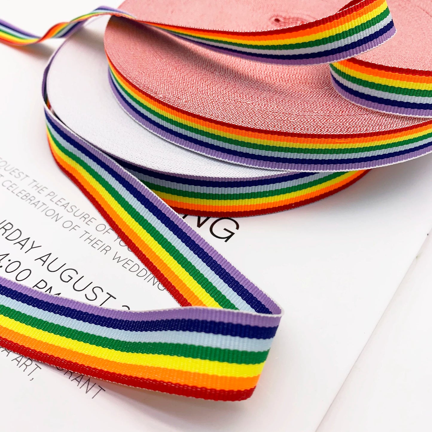 3888 Tira de presión para bordes de cinta con rayas de arcoíris intercoloridas de 1 a 5 cm, correa lateral para accesorios de ropa, tira de cinta para ropa textil para el hogar