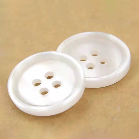 3359★  Hospital nurse buttons white coat buttons white pearlescent four-eye thin-edge shirt buttons sweater buttons tooling buttons