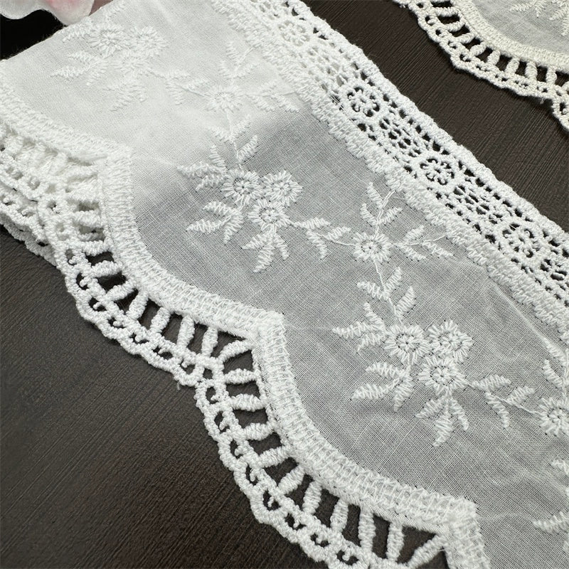 Tela bordada hueca de algodón puro de 10,5 cm de ancho, 3785 cm de ancho, para bricolaje, Mori, pastoral, para sofá, ropa, falda, dobladillo, decoración