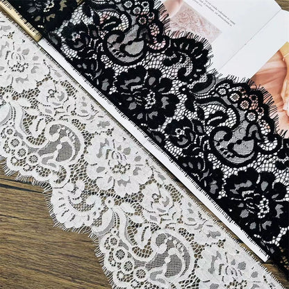 3757 Línea de hueso unilateral de alta calidad, encaje de pestañas, vestido de novia DIY, accesorios de empalme de decoración del hogar, ancho 15 CM