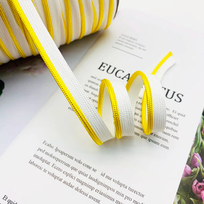 Cinta adhesiva de seda brillante de 1 cm, 41 colores, con borde incrustado, para decoración de hogar, textiles, accesorios de ropa, 3847