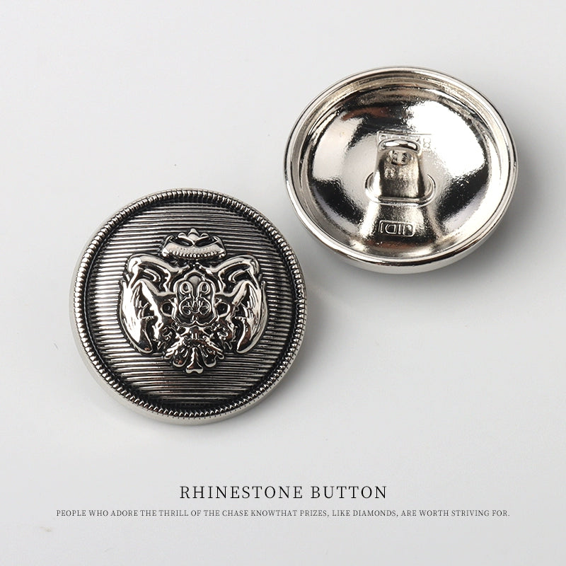 3253★  High-end button men's and women's trench coats, versatile suit coats, ancient silver buttons, retro bronze metal buttons