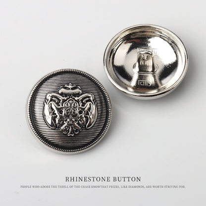 3253★  High-end button men's and women's trench coats, versatile suit coats, ancient silver buttons, retro bronze metal buttons