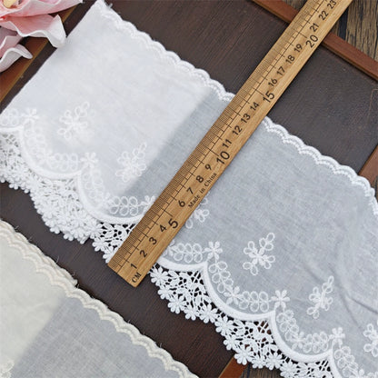 Encaje bordado con borde de algodón de alta calidad, 3784 cm de ancho y 14 cm de ancho, para ropa de bebé, falda, empalme de cortina para el hogar, accesorios de empalme