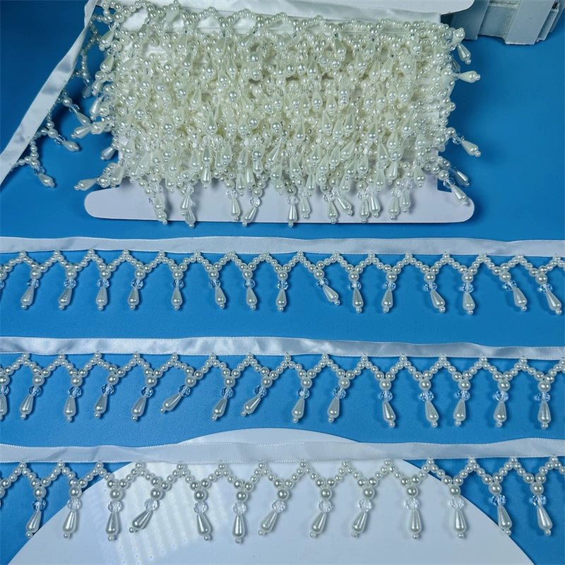 Cinturón de hanfu con flecos de perlas y cuentas, cadena, cortina facial, barba, tocado, accesorios de ropa DIY, 3683 anchos, 4,5 cm
