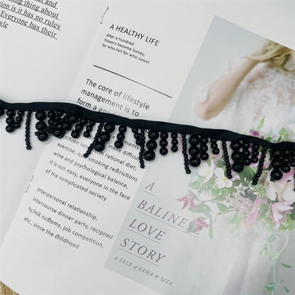 Accesorios de encaje de perlas de alta calidad de 3689 cm de ancho, con flecos, hechos a mano, para decoración de ropa, pequeños accesorios fragantes, falda DIY