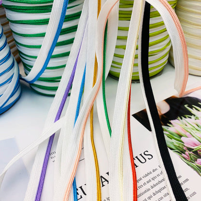 Cinta adhesiva de seda brillante de 1 cm, 41 colores, con borde incrustado, para decoración de hogar, textiles, accesorios de ropa, 3847