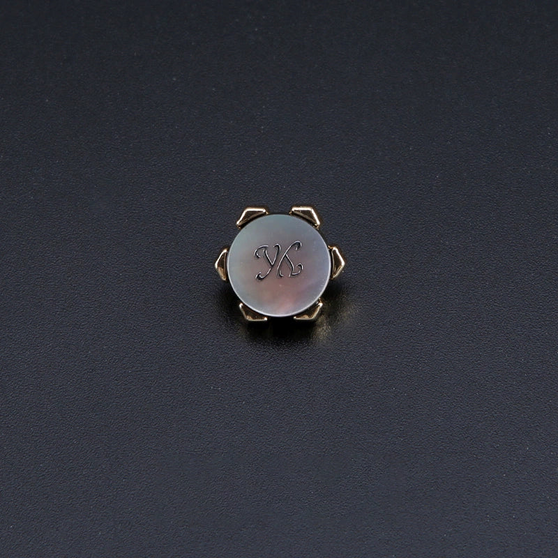 3381★  Shell button men's and women's clothes versatile shirt round high-end button shirt high-end metal bottom corner button accessories