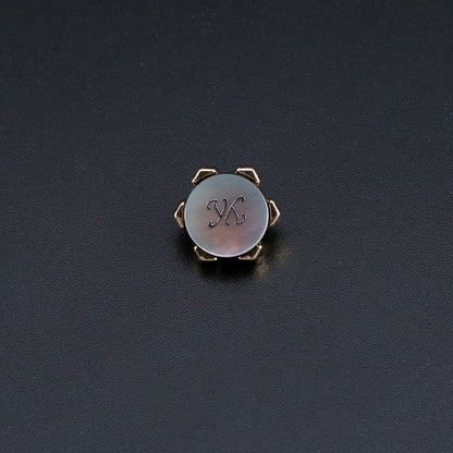 3381★  Shell button men's and women's clothes versatile shirt round high-end button shirt high-end metal bottom corner button accessories