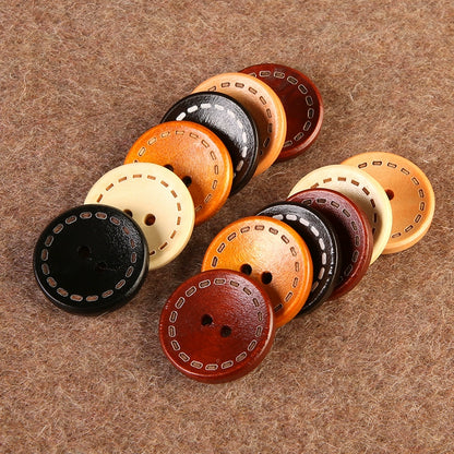 3367★  Round wooden two-eyed clothes decorative buttons men's and women's coats trench coats sweaters tops buttons high-end buttons