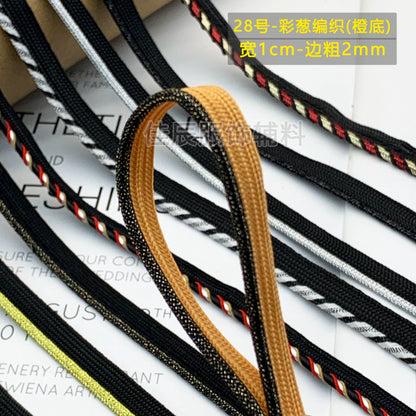 Cinta adhesiva de seda para niños, 1 cm, color dorado y plateado, para ribetes, ropa, textiles para el hogar, almohadas, etc.