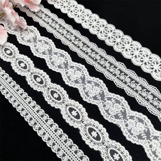 3824  New white mesh embroidery lace accessories DIY handmade fabric materials children's clothing baby clothes Lolita