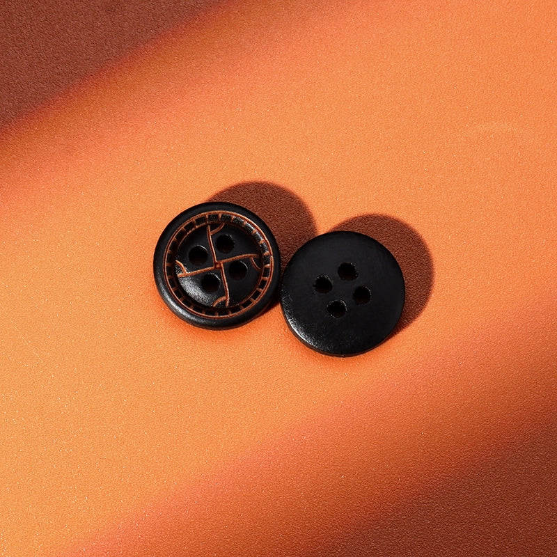 3328★  Natural wood round button shirt shirt children's wood buttons retro burnt edge log color bowl-shaped small buttons