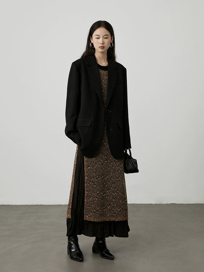 [Caballero negro] Traje de viaje retro premium con etiqueta negra de CAREMIND 100 % acetato 